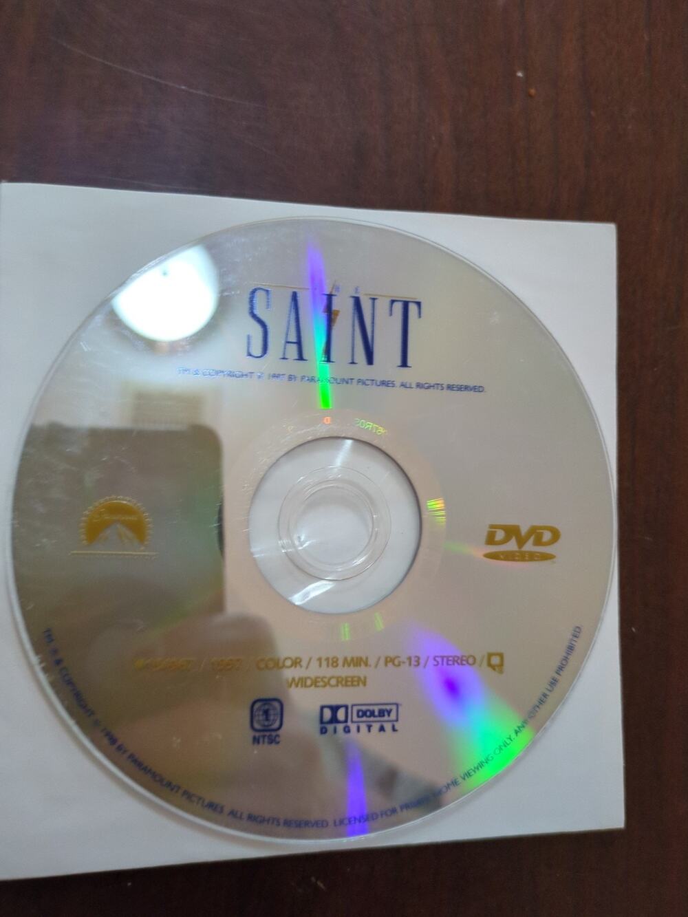DVD The Saint - Val Kilmer and Elisabeth Shue 1998 disc only
